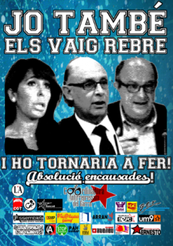 Cartell de suport amb els encausats