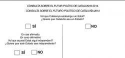 La papereta de vot de la consulta que ha estat suspesa