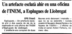 Notícia breu que informa de l'acció de TL  publicada al Diari de Girona el 2 de novembre de 1988