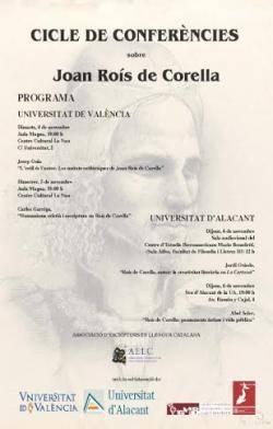 Conferències sobre Roís de Corella a València i Alacant