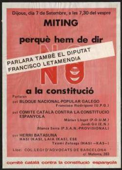 Cartell de 1978  del Comitè Català contra la Constitució
