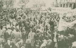 Imatge de la manifestació de Barcelona durant la vaga general del 14 de desembre de 1988
