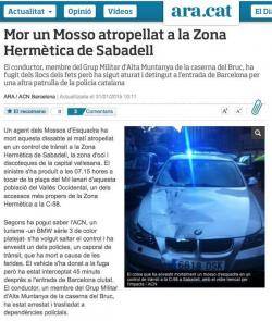 Un militar mata un mosso: l'exèrcit i el Govern espanyol condemnaran l'assassinat? Notícia de l'Ara.cat