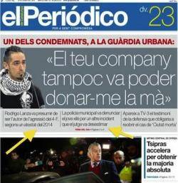 Treballadors d'El Periódico es queixen de la portada criminalitzadora pel 4F