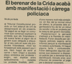 1984 Manifestació dels Grups de Defensa de la Llengua i la Crida a Barcelona: 27 detencions