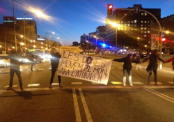 Talls a la Diagonal per anunciar la Vaga General del 19 de maig