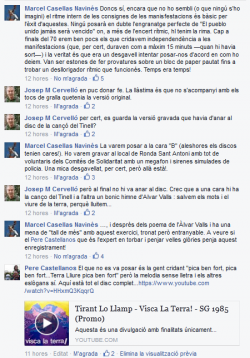Marcel Casellas explicant via facebook la creació de l'eslògan "In-inde-independència".