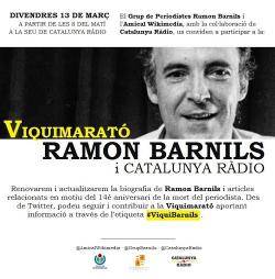 El Grup Barnils i l'Amical Wikimedia organitzen la Viquimarató Ramon Barnils