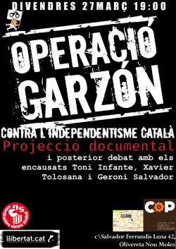 Cartell de l'acte que tindrà lloc al COP de València