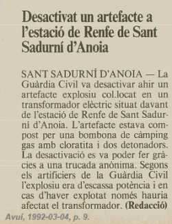 Not&iacute;cia sobre l'acci&oacute; de TL