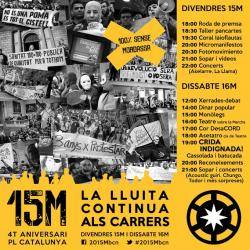 Jornades a Barcelona per commemorar el 4t aniversari del 15M