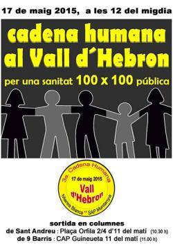 Cadena humana per encerclar l'hospital de la Vall d'Hebron de Barcelona