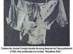 Camisa de Jaume Compte tacada de sang.