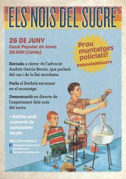 Acte de suport als 2 joves de Lleida encausats per "portar 2 grams d?una substància suposadament explosiva"