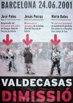 2001 Diverses entitats cíviques presenten una querella contra Júlia Valdecasas per les darreres actuacions de la policia