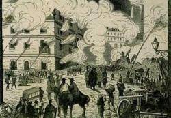 1835 Els obrers cremen la fàbrica de la Bonaplata a Barcelona en un acte ludista