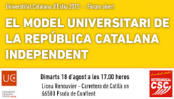 Debat a la UCE sobre el  model universitari de la República catalana independent