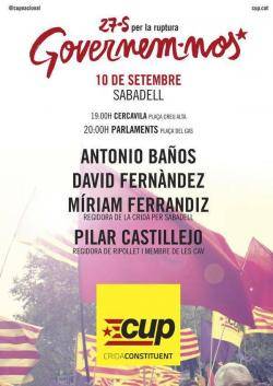 Sabadell aplegarà l'acte nacional d'inici de campanya de la CUP-CC el proper 10 de setembre a les 19h