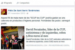 Una captura del perfil de facebook fals obert per  Josep Ramon Bosch (ex-president de SCC)