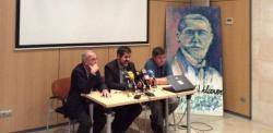Cristòfol Soler, president de l'ASM, Jordi Sánchez, president de l'ANC i Tomeu Martí, durant la roda de premsa d'aquest divendres