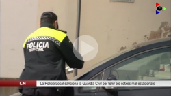La Policia Local d'Olot multa la Guàrdia Civil (Imatge Olot TV)