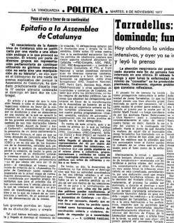 Article "Epitafi de l'Assemblea de Catalunya" 1977