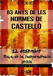 12 DESEMBRE "MANIFEST PEL 83è ANIVERSARI DE LES NORMES DE CASTELLÓ"