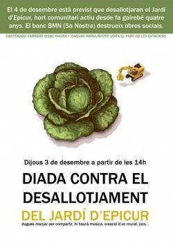 Diada contra el desallotjament del Jardí d'Epicur a Palma