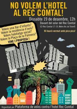 Trobada per recollir idees sobre què vol el barri barceloní per a l'espai on es vol aixecar l'hotel Rec Comtal