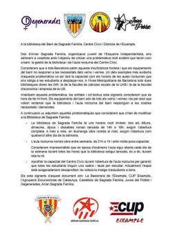 Comunicat d'Arran Sagrada Fam&iacute;lia