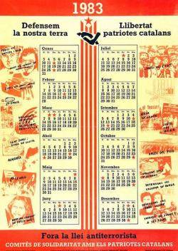 Calendari editat pels CSPC el 1983