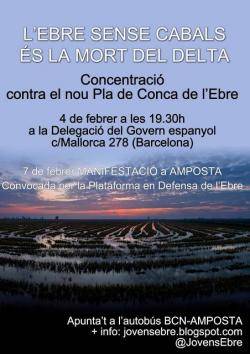 Concentració a Barcelona per demanar la derogació del nou Pla de Conca de l'Ebre