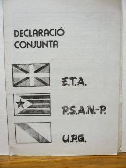 Declaració conjunta D'ETA, PSAN(P) i UPG (adhesió a la Carta de Brest)