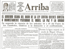 Portada del diari 'ARRIBA'  (11 de febrer de 1956)