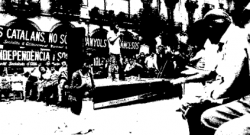 Acte independentista de la Diada de 1982 a la plaça Independència de Girona 