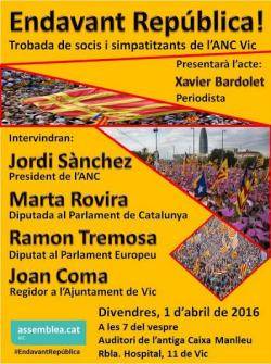 Actes a Barcelona i Vic en suport als ajuntaments i càrrecs electes investigats per l?AN espanyola