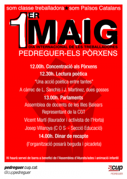 Actes en motiu de l'1 de Maig a Pedreguer