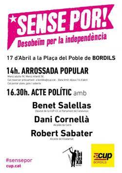 Acte solidari a Bordils amb els càrrecs electes desobedients