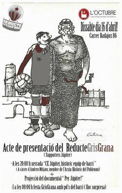 La penya Reducte Gris Grana està vinculada a l'esquerra independentista del Poble Nou des dels seus inicis(imatge: facebook Reducte Gris Grana)