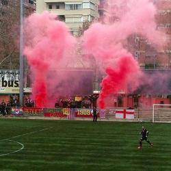 La penya Reducte Gris Grana animant el Júpiter (imatge: facebook Reducte Gris Grana)