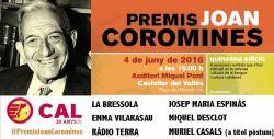 Castellar de Vallès acull el lliurament dels premis Joan Coromines 2016