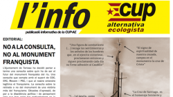 Capçalera del darrer número de l'infoCUP-Alternativa Ecologista en contra del monument