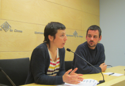 Els regidors de la CUP a Girona Laia Pèlach i Lluc Salellas