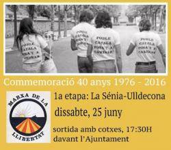 Comencen a Ulldecona els actes de commemoració 40è aniversari de la Marxa de la Llibertat