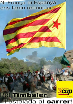 El grup de suport amb la CUP ha fet una crida a participar i sortir amb l'estelada