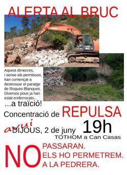 Convocatòria de concentració per expressar el rebuig a la pedrera