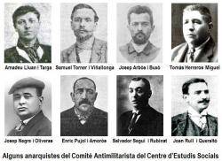 Alguns anarquistes del Comitè Antimilitarista dels Centre d'Estudis Socials