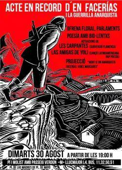 Homenatge a Josep Llu&iacute;s Facerias en el 59&egrave; aniversari del seu assassinat a Nou Barris de Barcelona