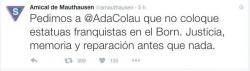 Amical de Mauthausen demana al govern de Colau que no col·loquin l'estàtua de Franco