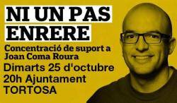 Acte de suport a Joan Coma Roura a Tortosa